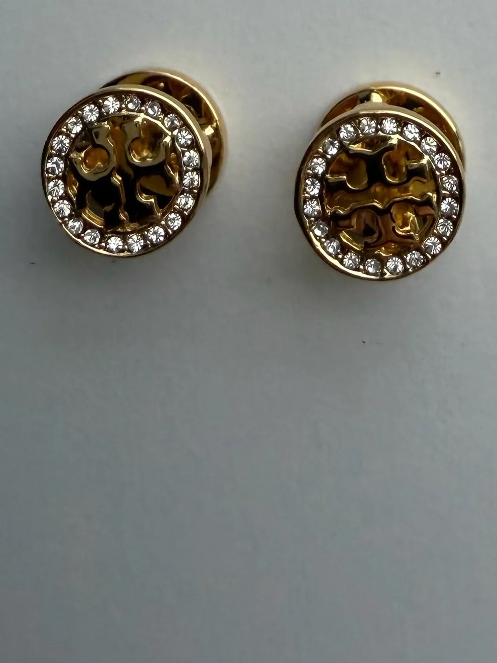 Tory Burch Reversible Green Enamel and Crystal GoldTone Icon Circle Earrings